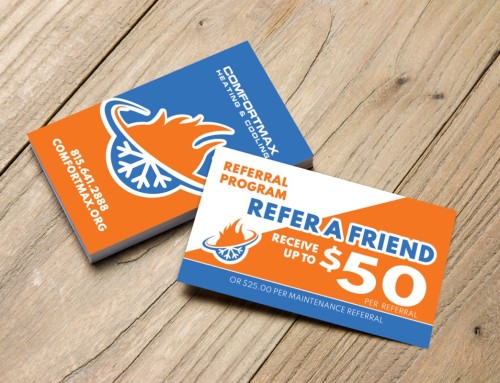 Comfort Max Heating & Cooling Referral Card Design